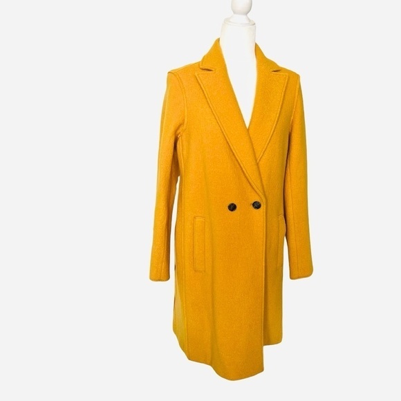 J.Crew Daphne Topcoat in Italian Boiled Wool in Deep Saffron Color Size 8 - Picture 4 of 15